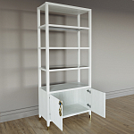 Стеллаж со стеклянными полками Elsa Dreams White варинант исполнения - 5 | Loft Concept в Санкт-петербурге