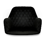 Стул с мягкой черной обивкой из велюра и подъемно-поворотным механизмом на колесиках Harper Black варинант исполнения - 3 | Loft Concept в Санкт-петербурге