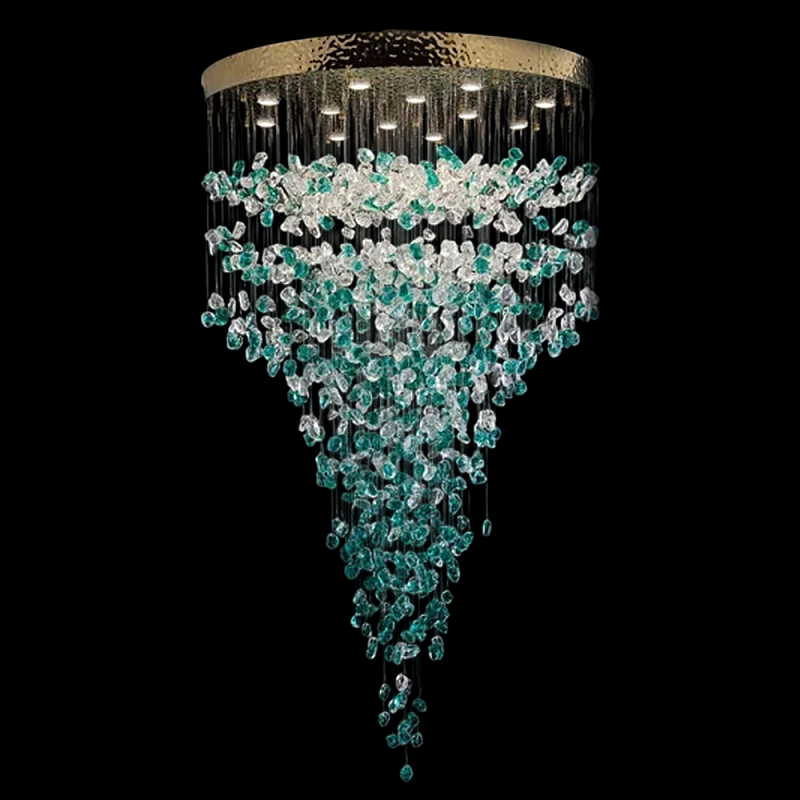 Люстра зеленая каскадная Green Light CascadeDroplet Chandelier Золотой Прозрачный Зеленый Люстра зеленая каскадная Green Light CascadeDroplet Chandelier Золотой Прозрачный Зеленый в Санкт-петербурге | Loft Concept