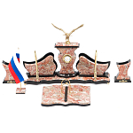 Настольный письменный набор из креноида с часами и декором в виде орла Marble Accessory варинант исполнения - 1 | Loft Concept в Санкт-петербурге