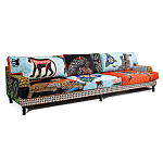 Большой Трехместный Диван с цветным принтом Qalakabusha Large Sofa варинант исполнения - 2 | Loft Concept в Санкт-петербурге