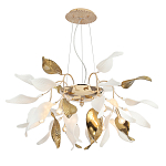 Люстра подвесная с белыми матовыми и золотыми глянцевыми листьями Wintery flovers варинант исполнения - 2 | Loft Concept в Санкт-петербурге
