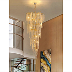 Люстра многоярусная с каркасом из металла и прозрачными подвесками FAIRYTREE Light варинант исполнения - 6 | Loft Concept в Санкт-петербурге