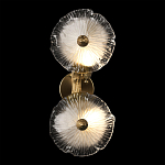 Бра с ветвистыми бронзовыми элементами и стеклянными рифлеными дисками Textured Glass Bra варинант исполнения - 3 | Loft Concept в Санкт-петербурге