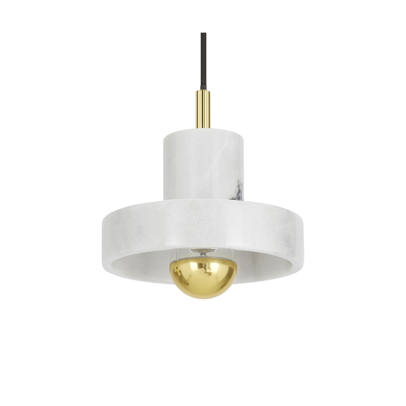 Подвесной светильник Tom Dixon Stone Pendant White Белый Золотой в Санкт-петербурге | Loft Concept 