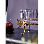 Чаша из прозрачного стекла на бронзовых ножках в виде стрекоз Eden Garden варинант исполнения - 4 | Loft Concept в Санкт-петербурге