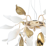 Люстра подвесная с белыми матовыми и золотыми глянцевыми листьями Wintery flovers варинант исполнения - 3 | Loft Concept в Санкт-петербурге