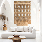 Панно на стену плетеное Макраме бежевый цвет  варинант исполнения - 1 | Loft Concept в Санкт-петербурге