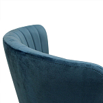 Барный стул со спинкой на 4-х деревянных ножках Синий Велюр Ava Charm варинант исполнения - 5 | Loft Concept в Санкт-петербурге