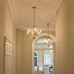 Люстра подвеная с 4-мя лампами и стеклянными подвесками в классическом стиле Feiss варинант исполнения - 2 | Loft Concept в Санкт-петербурге