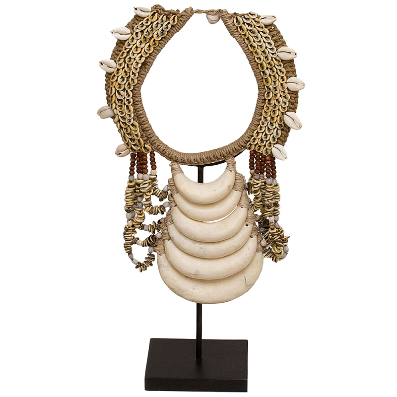 Ожерелье из ракушек на подставке Ethnic Beige Shells Necklace Бежевый Коричневый в Санкт-петербурге | Loft Concept 