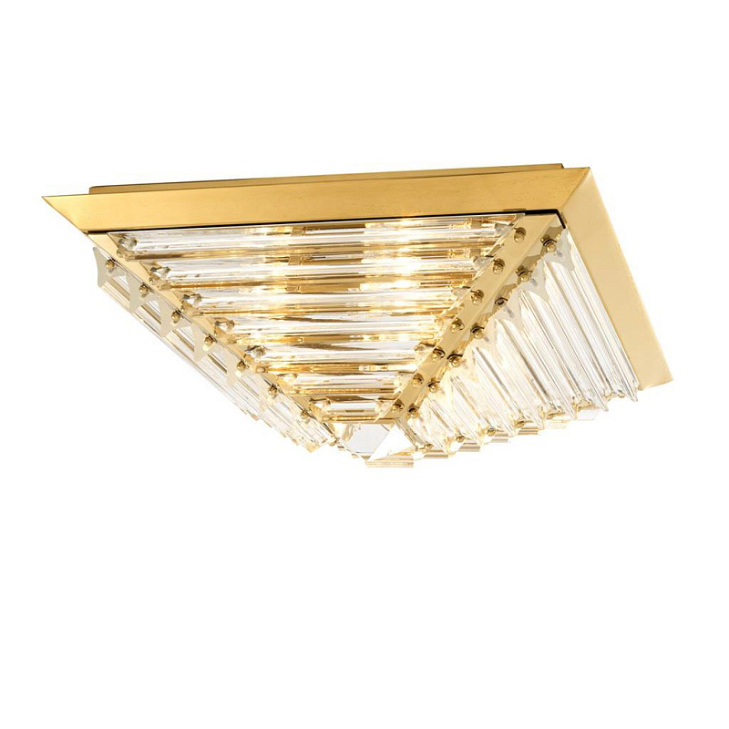 Потолочный светильник Eichholtz Ceiling Lamp Eden Gold Глянцевое золото Прозрачное Стекло в Санкт-петербурге | Loft Concept 