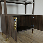 Стеллаж со стеклянными полками Elsa Dreams Walnut варинант исполнения - 5 | Loft Concept в Санкт-петербурге