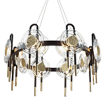 Люстра подвесная круглая черного цвета с круглыми прозрачными плафонами Virelia  варинант исполнения - 1 | Loft Concept в Санкт-петербурге