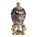 Шкатулка в форме яйца на величественных львах из фарфора с бронзовыми элементами Eden Garden варинант исполнения - 1 | Loft Concept в Санкт-петербурге