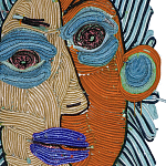 Арт-Объект плетеный из нитей Абстрактный портрет Joana Schneider  варинант исполнения - 1 | Loft Concept в Санкт-петербурге