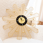 Часы настенные из металла в виде солнца с чёрным циферблатом Mirror Tower Clock варинант исполнения - 4 | Loft Concept в Санкт-петербурге