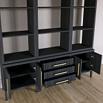 Модульный стеллаж Primo из трех составных элементов Черный дуб варинант исполнения - 4 | Loft Concept в Санкт-петербурге