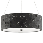 Люстра в форме цилиндра с чёрным фактурным абажуром Round Necklines варинант исполнения - 4 | Loft Concept в Санкт-петербурге