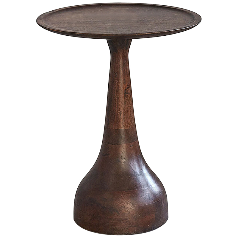 Приставной круглый столик из массива акации Veras Side Table Brown Коричневый в Санкт-петербурге | Loft Concept 