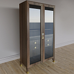 Дизайнерский шкаф витрина Elsa Dreams Walnut с 4-мя ящиками варинант исполнения - 3 | Loft Concept в Санкт-петербурге