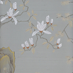 Обои ручная роспись Summer Night Blossom Colourway SC-122 on Wood Ash slub silk варинант исполнения - 2 | Loft Concept в Санкт-петербурге