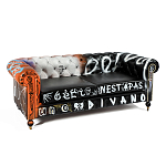 Диван Честерфильд граффити graffiti Orange Sofa натуральная кожа варинант исполнения - 2 | Loft Concept в Санкт-петербурге