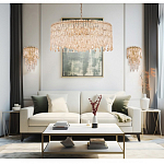 Люстра круглая с хрустальными подвесками на золотистом каркасе Roul Crystal Light варинант исполнения - 11 | Loft Concept в Санкт-петербурге