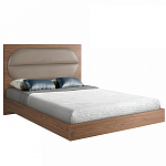 Кровать двуспальная с высоким изголовьем из дерева и подушек из экокожи Modern Look варинант исполнения - 1 | Loft Concept в Санкт-петербурге