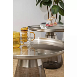 Кофейный столик с основанием из закаленного стекла Classic Round Gray Table варинант исполнения - 3 | Loft Concept в Санкт-петербурге