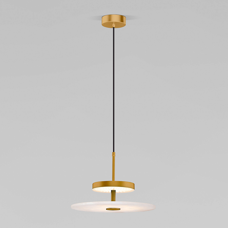 Светодиодный подвесной светильник латунь с мраморным рассеивателем Латунь Белый Мрамор Bianco в Санкт-петербурге | Loft Concept 