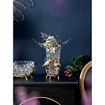 Ваза стеклянная прозрачная с бронзовым основанием в виде ветвей и фарфоровыми птичками Eden Garden варинант исполнения - 4 | Loft Concept в Санкт-петербурге