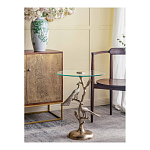 Столик с круглой стеклянной столешницей и корпусом в виде двух павлинов на ветке Table Two Peacocks варинант исполнения - 6 | Loft Concept в Санкт-петербурге