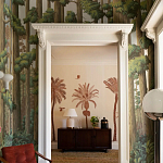 Обои ручная роспись Redwoods Sequoia on Sterling Silver gilded paper варинант исполнения - 2 | Loft Concept в Санкт-петербурге