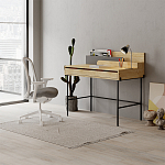 Стол письменный с выдвижным ящиком цвета древесины LEILA WORKING TABLE OAK ANTHRACITE варинант исполнения - 8 | Loft Concept в Санкт-петербурге