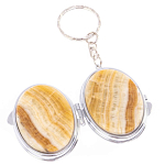 Зеркало брелок карманное двухстороннее из натурального камня Оникс Silver Stone Mirrors варинант исполнения - 2 | Loft Concept в Санкт-петербурге