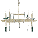 Люстра линейная с круглыми прозрачными подвесками  Horizontal Rectangular Chandelier варинант исполнения - 4 | Loft Concept в Санкт-петербурге