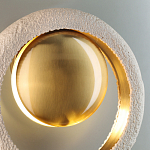 Бра с бежевым текстурным кольцом и латунным шаром в центре Tactile  варинант исполнения - 7 | Loft Concept в Санкт-петербурге