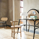 Письменный стол с круглой плетёной панелью для крепления заметок Allegory варинант исполнения - 2 | Loft Concept в Санкт-петербурге