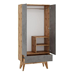 Шкаф с фасадом цвета серый бетон Grace of Furniture варинант исполнения - 2 | Loft Concept в Санкт-петербурге