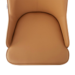 Стул оранжевый с высокой спинкой из искуственной кожи на серых металлических ножках Enigma Orange варинант исполнения - 3 | Loft Concept в Санкт-петербурге