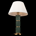 Настольная лампа на основании из зеленого мрамора с белым абажуром Noelia Green варинант исполнения - 4 | Loft Concept в Санкт-петербурге