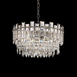 Круглая люстра с хрустальными подвесками на серебряном каркасе Gorgeous Crystal Light варинант исполнения - 1 | Loft Concept в Санкт-петербурге