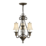 Люстра бронзового цвета с 3-мя кремовыми текстильными абажурами Hinkley варинант исполнения - 2 | Loft Concept в Санкт-петербурге