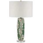 Настольная лампа керамическая с кремовым абажуром Scenic Column варинант исполнения - 5 | Loft Concept в Санкт-петербурге