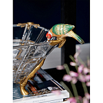 Чаша из прозрачного стекла на бронзовых ножках с фигурками попугаев Eden Garden варинант исполнения - 3 | Loft Concept в Санкт-петербурге