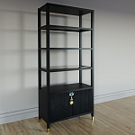 Стеллаж со стеклянными полками Elsa Dreams Black варинант исполнения - 1 | Loft Concept в Санкт-петербурге