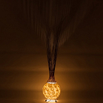 Торшер из перламутра на металлическом каркасе Indonesian Comet варинант исполнения - 4 | Loft Concept в Санкт-петербурге