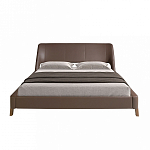 Кровать двуспальная с изголовьем из экокожи шоколадно-коричневого цвета Modern Look варинант исполнения - 4 | Loft Concept в Санкт-петербурге