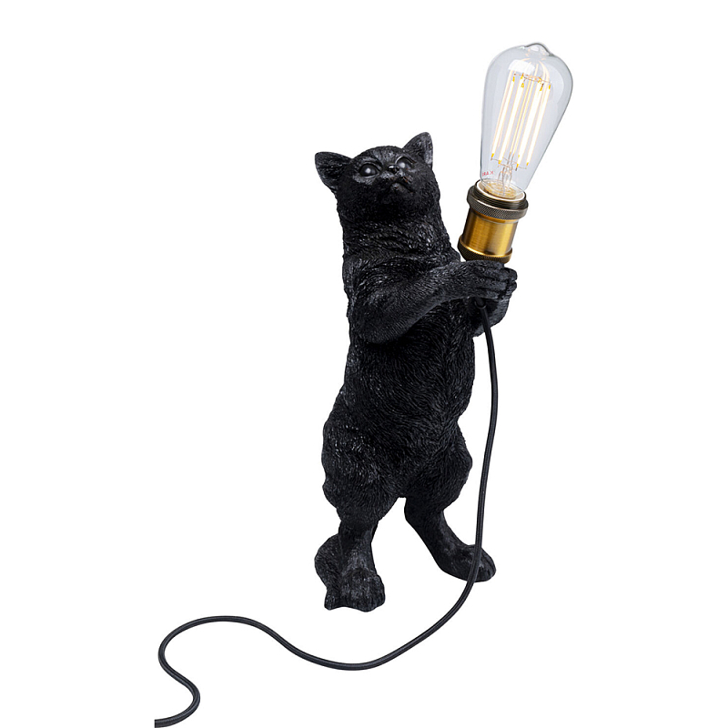Настольная лампа Черный кот Черный в Санкт-петербурге | Loft Concept 